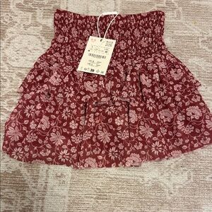 Zara Burgundy Floral Skirt
